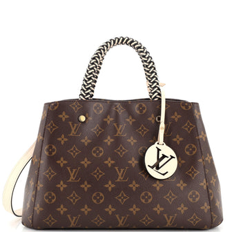 Louis Vuitton Braided Handle Montaigne Handbag Monogram Canvas MM