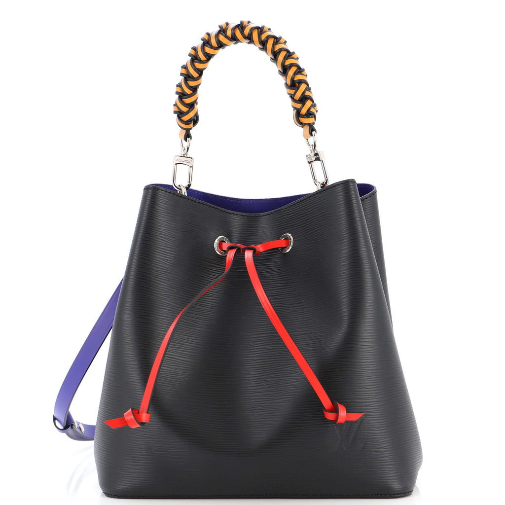 Louis Vuitton Braided Handle NeoNoe Handbag Epi Leather MM Black 22282739