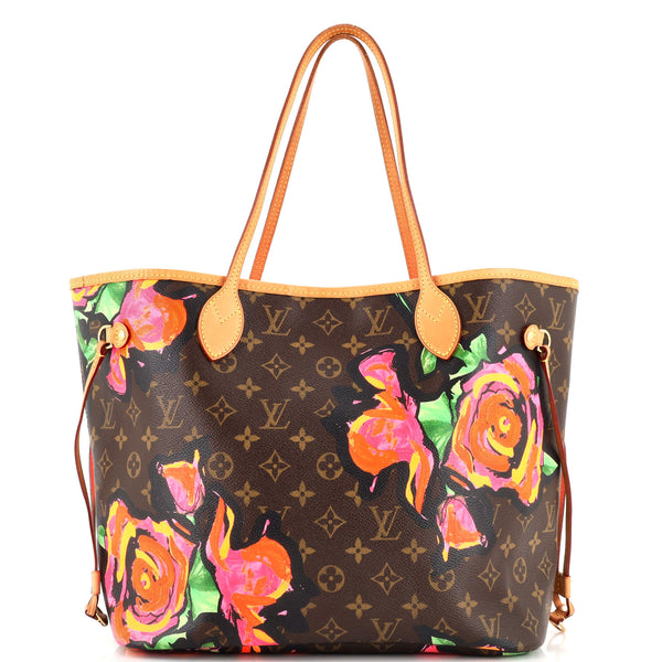 Louis Vuitton Neverfull Tote Limited Edition Monogram Roses mm Brown