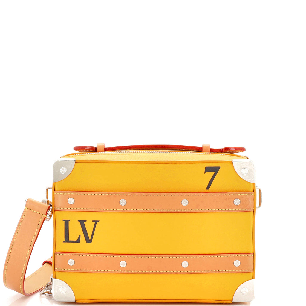 Louis Vuitton Handle Soft Trunk Bag Graphic Printed Leather Yellow