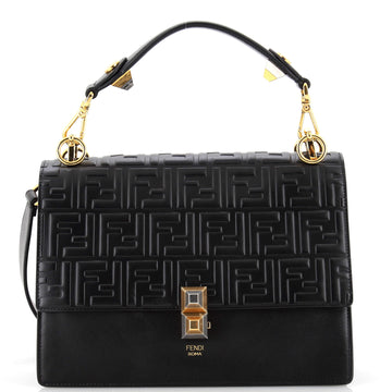 Fendi Kan I Bag Zucca Embossed Leather Medium