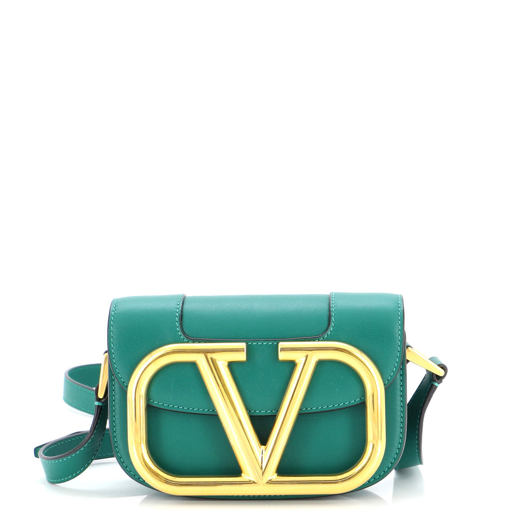 Valentino Garavani Supervee Crossbody Bag Leather Small Green 22282783