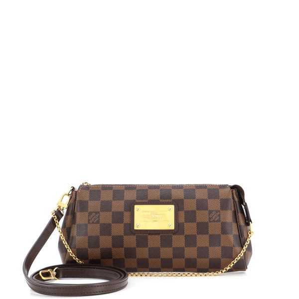 Louis Vuitton Eva Handbag Damier Crossbody Brown Leather
