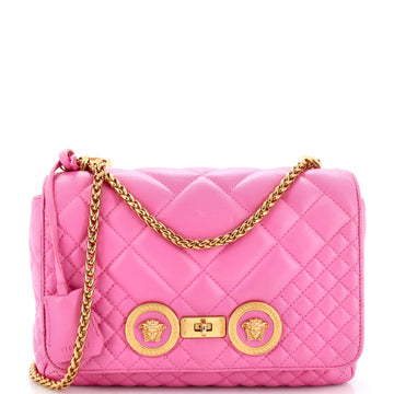 Versace Medusa Padlock Icon Flap Bag Quilted Leather Medium
