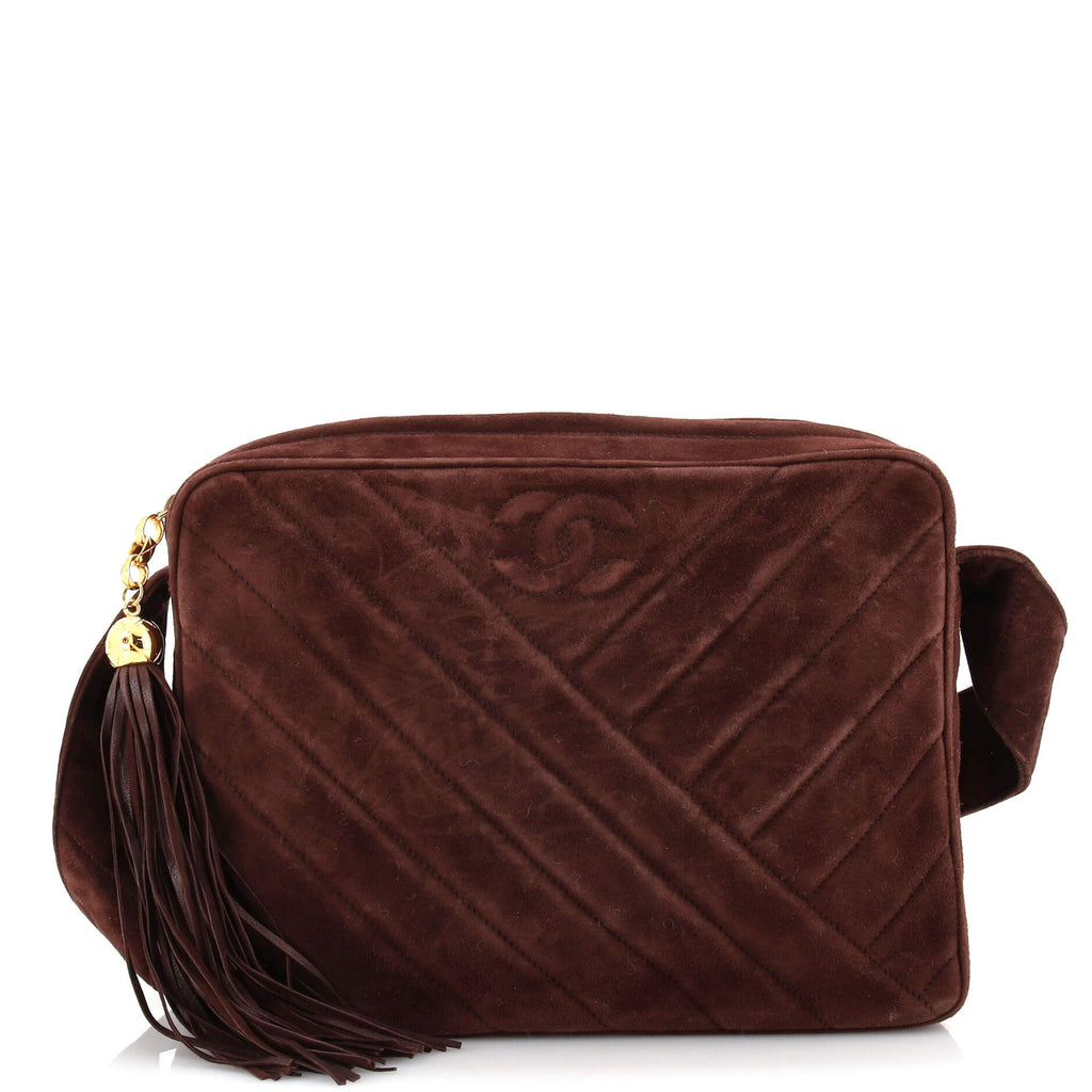 CHANEL♥スウェードBAG Chanel 1994-1996 Brown Suede Mademoiselle Jumbo Classic Flap Bag