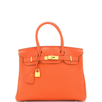 Hermes Birkin Handbag Orange Togo with Gold Hardware 30