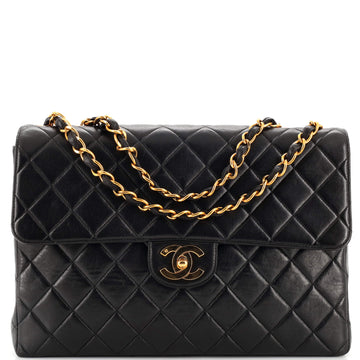 Chanel Vintage Classic Single Flap Bag Quilted Lambskin Jumbo