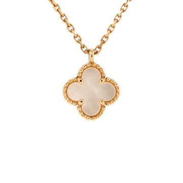 Van Cleef & Arpels Sweet Alhambra Pendant Necklace 18K Yellow Gold and Mother of Pearl