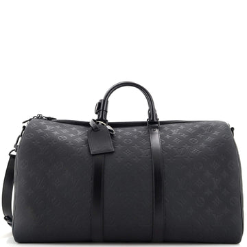 Louis Vuitton Keepall Bandouliere Bag Monogram Shadow Leather 50
