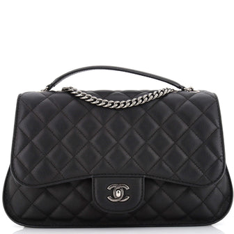Chanel Natural CC Flap Bag Quilted Lambskin Large