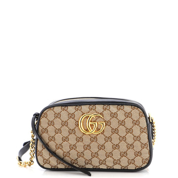Gucci GG Marmont Shoulder Bag Diagonal Quilted GG Canvas Small