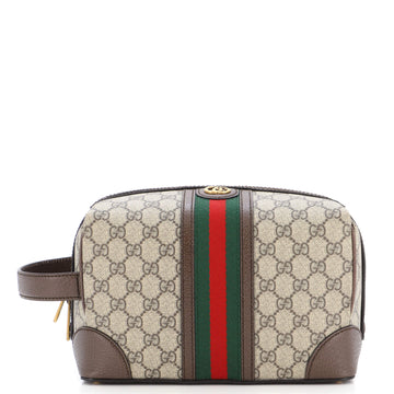 Gucci Savoy Handle Toiletry Case GG Coated Canvas