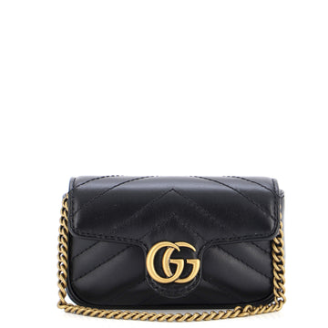 Gucci GG Marmont Coin Purse on Chain Matelasse Leather