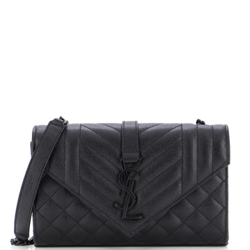 Saint Laurent Classic Monogram Envelope Satchel Mixed Matelasse Leather Medium