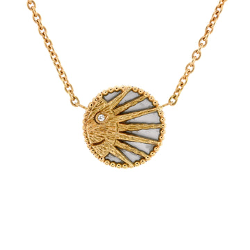 Christian Dior Rose Celeste Necklace 18K Yellow Gold and 18K White Gold with Diamond, Onyx, and Mother of Pearl