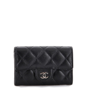 Chanel Classic Flap Card Case Quilted Caviar
