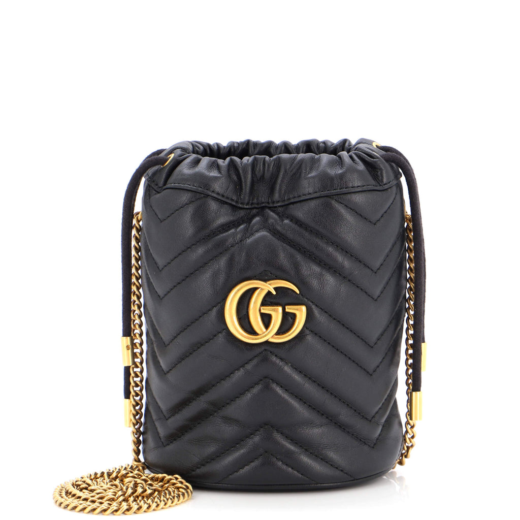 Gucci GG Marmont Mini Quilted Metallic Leather Shoulder Bag