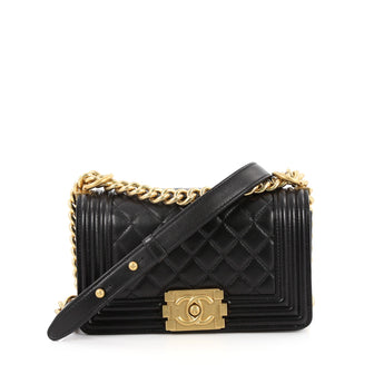 Chanel Boy Flap Bag Quilted Lambskin Small Black