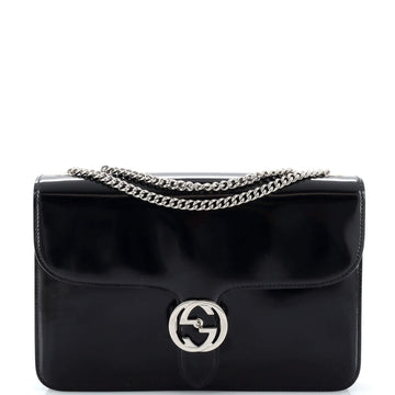 Gucci Interlocking Shoulder Bag Patent Medium