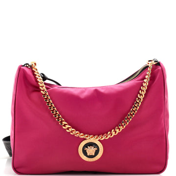 Versace Medusa Convertible Zip Satchel (Outlet) Nylon Medium
