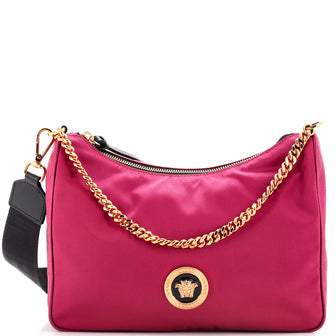 Versace Medusa Convertible Zip Satchel (Outlet) Nylon Medium