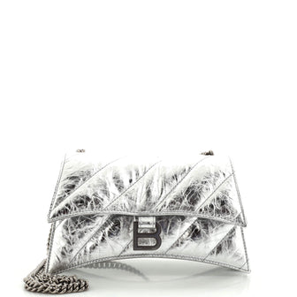 Balenciaga Crush Chain Flap Bag Quilted Crushed Calfskin Small