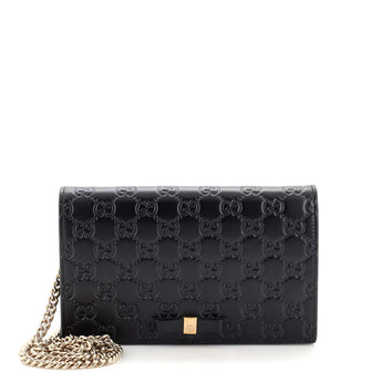 Gucci Signature Wallet on Chain Guccissima Leather