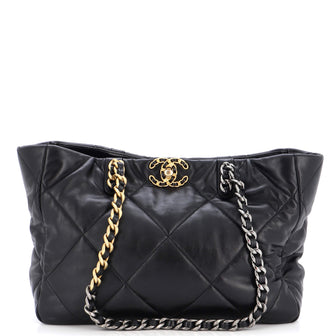 Chanel 19 Shopping Bag Quilted Leather East West