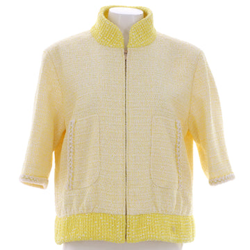 Chanel Women’s Cropped Sleeve Two Pocket Zip Jacket Tweed