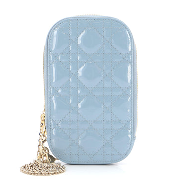 Christian Dior Lady Dior Phone Holder on Chain Cannage Quilt Patent