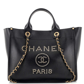 Chanel Deauville Tote Studded Caviar Small