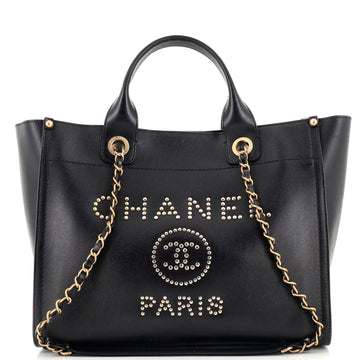 Chanel Deauville Tote Studded Caviar Small