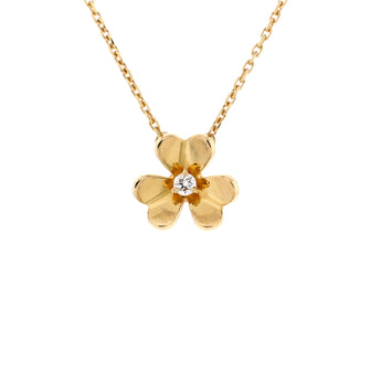 Van Cleef & Arpels Frivole Pendant Necklace 18K Yellow Gold and Diamond Mini