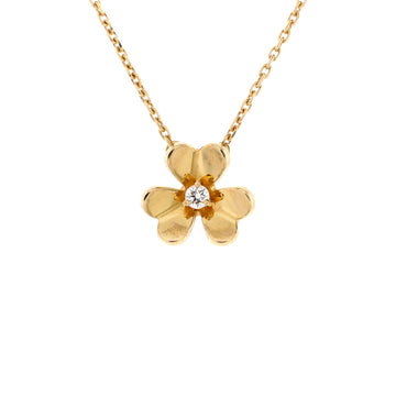 Van Cleef & Arpels Frivole Pendant Necklace 18K Yellow Gold and Diamond Mini