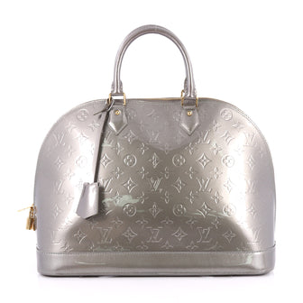 Louis Vuitton Alma Handbag Monogram Vernis GM Gray 2231901