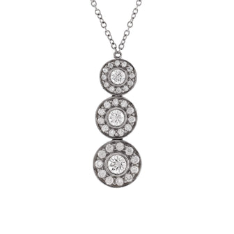 Tiffany & Co. Triple Circlet Pendant Necklace Platinum with Diamonds