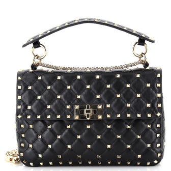 Valentino Garavani Rockstud Spike Flap Bag Quilted Leather Medium