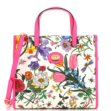 Gucci Convertible Tote Flora Canvas Medium