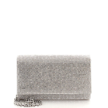 Judith Leiber Fizzy Clutch Crystal Embellished Satin Small