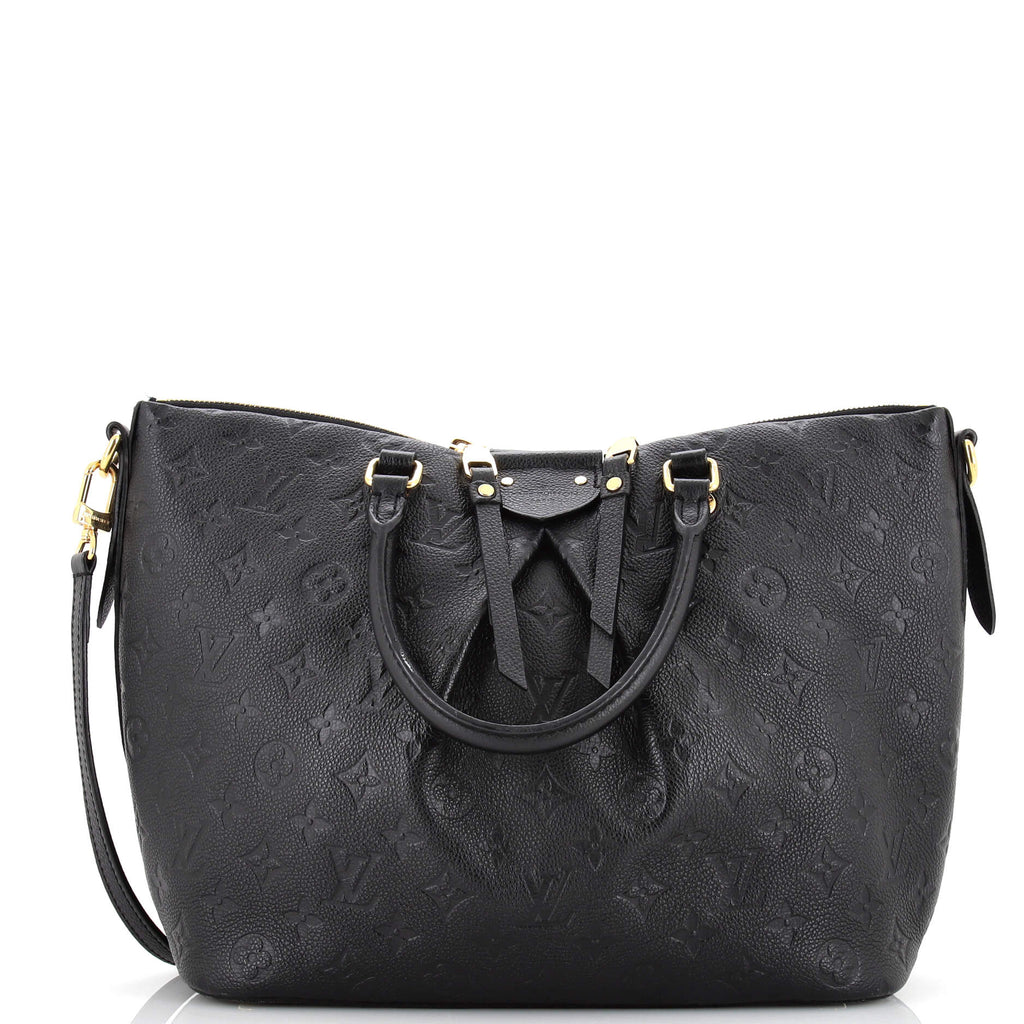 Louis Vuitton Mazarine Handbag Monogram Empreinte Leather MM Black