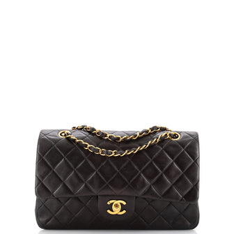 Chanel Vintage Classic Double Flap Bag Quilted Lambskin Medium