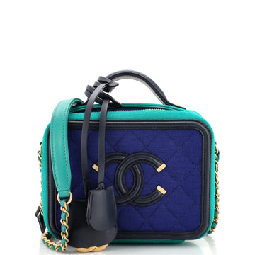Chanel Filigree Vanity Case Quilted Jersey Small