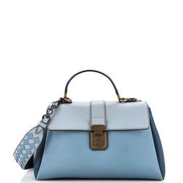 Bottega Veneta Piazza Top Handle Bag Leather with Intrecciato Detail Small