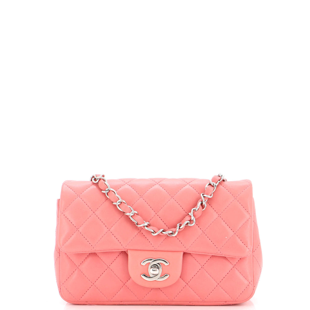Chanel Classic Single Flap Bag Quilted Lambskin Mini Pink 22325534