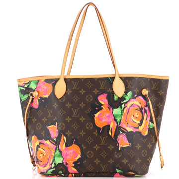 Louis Vuitton Neverfull Tote Limited Edition Monogram Roses MM