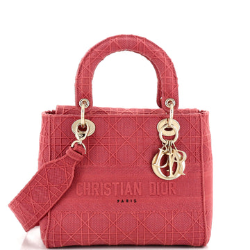 Christian Dior Lady D-Lite Bag Cannage Embroidered Canvas Medium