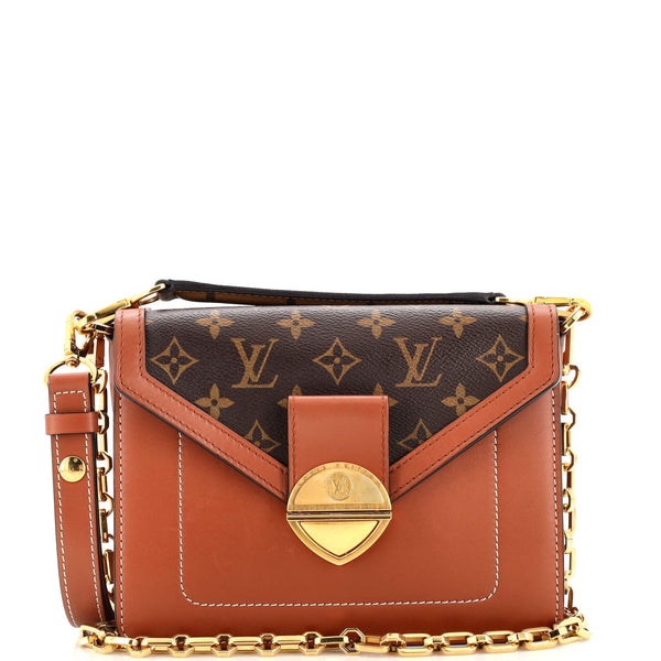 Louis Vuitton Biface Handbag Leather and Monogram Canvas Brown
