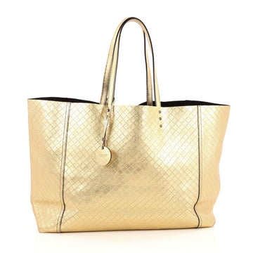 Bottega Veneta Intrecciomirage Tote Leather Large Gold 2233003
