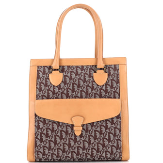 Christian Dior Vintage Trotter Pocket Tote Diorissimo Canvas Medium