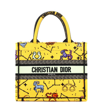 Christian Dior Book Tote Embroidered Canvas Small